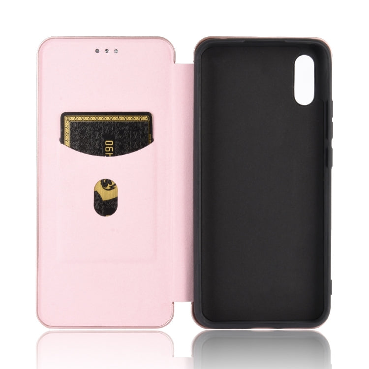 For Xiaomi Redmi 9A Carbon Fiber Texture Horizontal Flip TPU + PC + PU Leather Case with Card Slot
