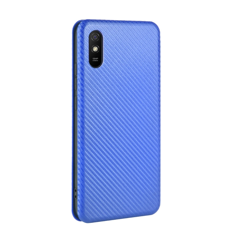 For Xiaomi Redmi 9A Carbon Fiber Texture Horizontal Flip TPU + PC + PU Leather Case with Card Slot
