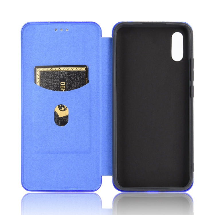 For Xiaomi Redmi 9A Carbon Fiber Texture Horizontal Flip TPU + PC + PU Leather Case with Card Slot