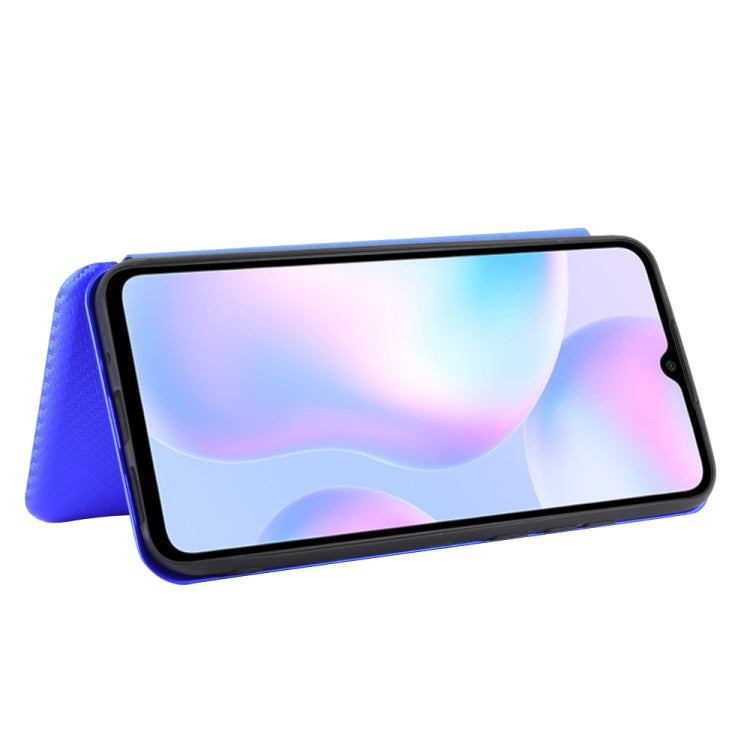 For Xiaomi Redmi 9A Carbon Fiber Texture Horizontal Flip TPU + PC + PU Leather Case with Card Slot