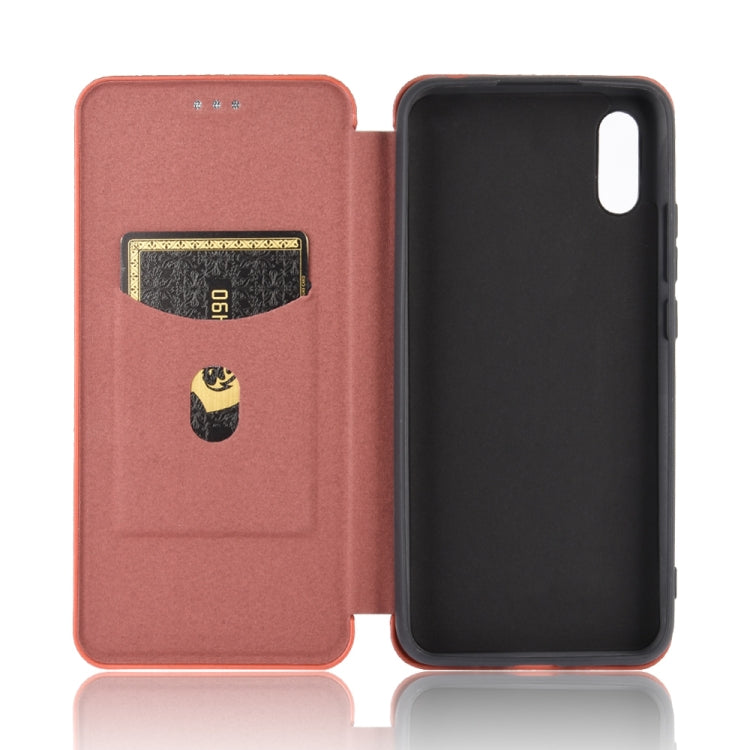 For Xiaomi Redmi 9A Carbon Fiber Texture Horizontal Flip TPU + PC + PU Leather Case with Card Slot