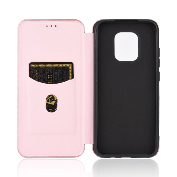 For Xiaomi Redmi 10X 5G Carbon Fiber Texture Horizontal Flip TPU + PC + PU Leather Case with Card Slot