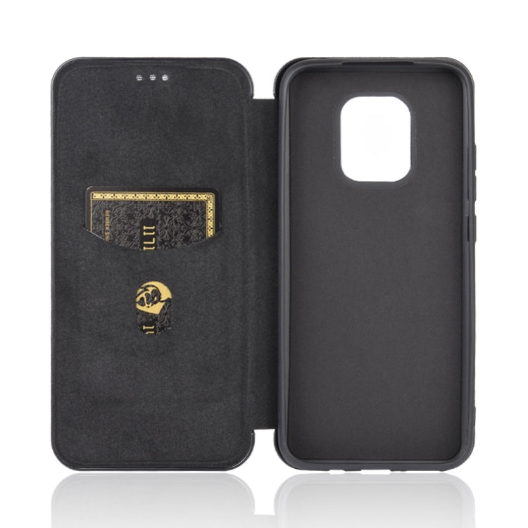 For Xiaomi Redmi 10X 5G Carbon Fiber Texture Horizontal Flip TPU + PC + PU Leather Case with Card Slot