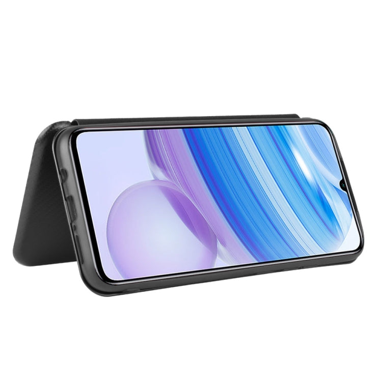 For Xiaomi Redmi 10X 5G Carbon Fiber Texture Horizontal Flip TPU + PC + PU Leather Case with Card Slot