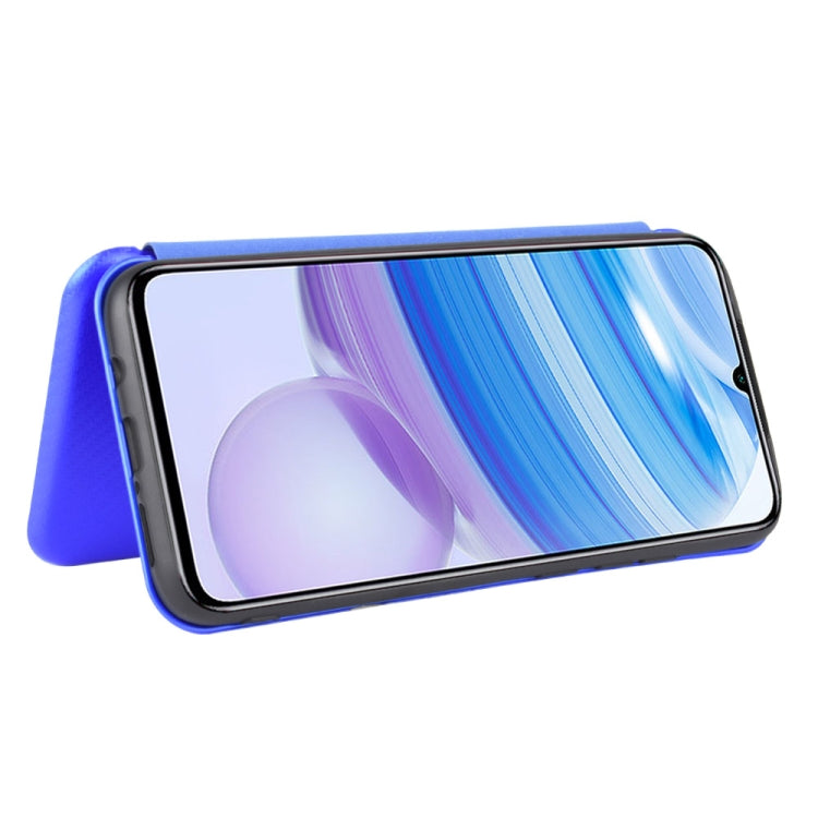 For Xiaomi Redmi 10X 5G Carbon Fiber Texture Horizontal Flip TPU + PC + PU Leather Case with Card Slot