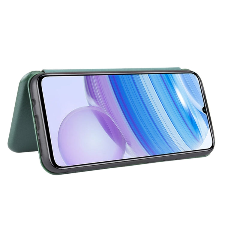 For Xiaomi Redmi 10X 5G Carbon Fiber Texture Horizontal Flip TPU + PC + PU Leather Case with Card Slot