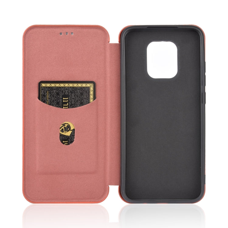 For Xiaomi Redmi 10X 5G Carbon Fiber Texture Horizontal Flip TPU + PC + PU Leather Case with Card Slot