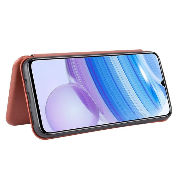 For Xiaomi Redmi 10X 5G Carbon Fiber Texture Horizontal Flip TPU + PC + PU Leather Case with Card Slot