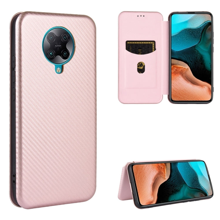 For Xiaomi Redmi K30 Pro Carbon Fiber Texture Horizontal Flip TPU + PC + PU Leather Case with Card Slot