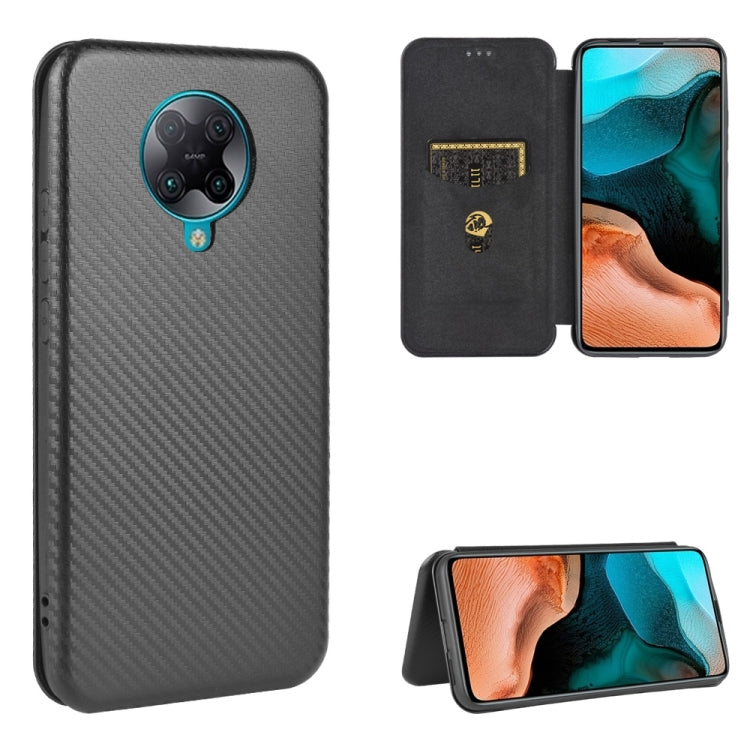 For Xiaomi Redmi K30 Pro Carbon Fiber Texture Horizontal Flip TPU + PC + PU Leather Case with Card Slot