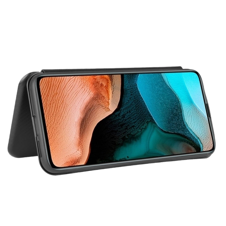 For Xiaomi Redmi K30 Pro Carbon Fiber Texture Horizontal Flip TPU + PC + PU Leather Case with Card Slot