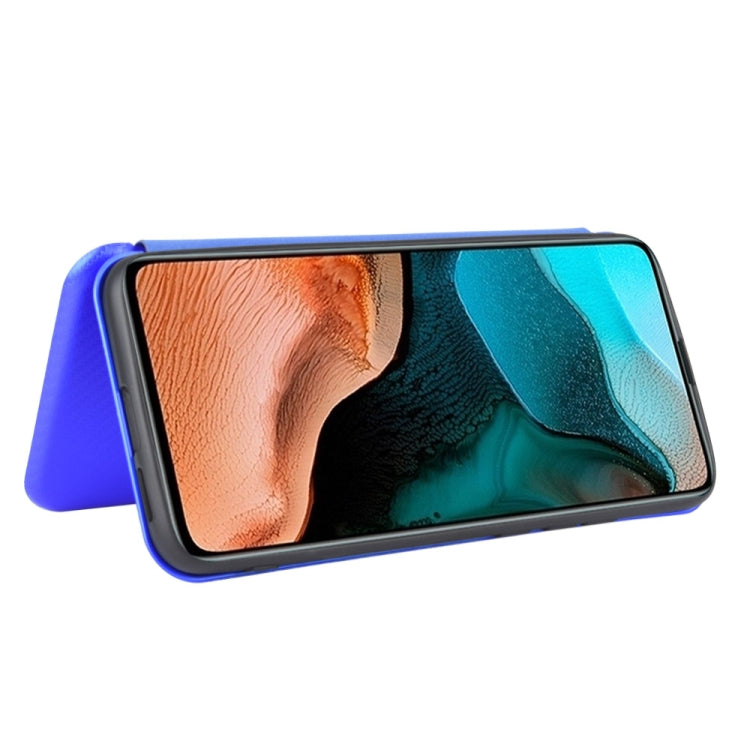 For Xiaomi Redmi K30 Pro Carbon Fiber Texture Horizontal Flip TPU + PC + PU Leather Case with Card Slot