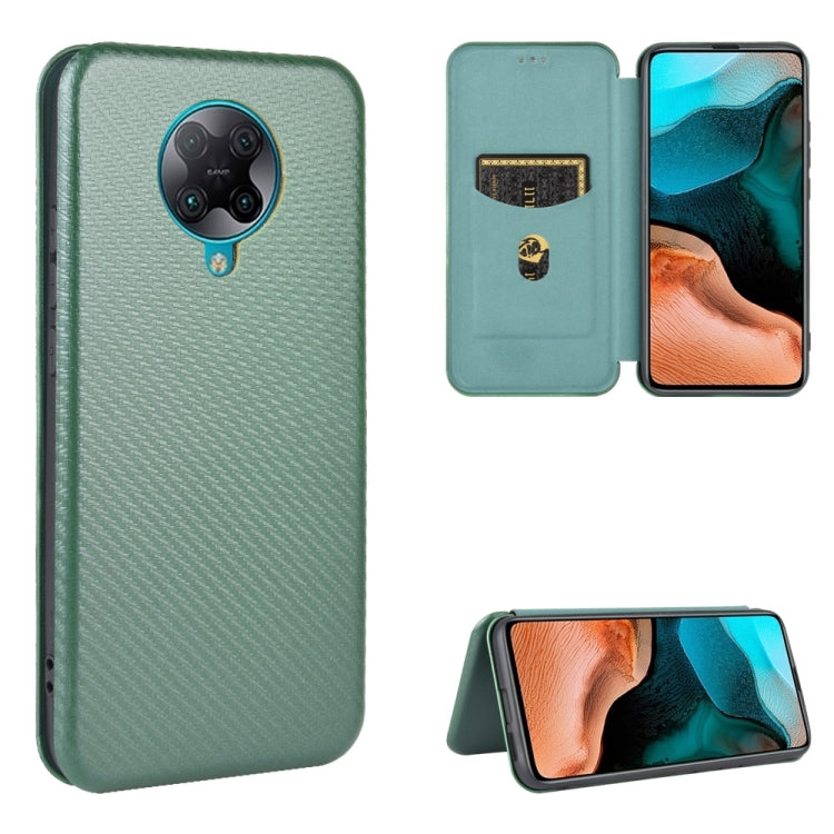 For Xiaomi Redmi K30 Pro Carbon Fiber Texture Horizontal Flip TPU + PC + PU Leather Case with Card Slot