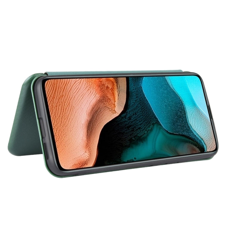 For Xiaomi Redmi K30 Pro Carbon Fiber Texture Horizontal Flip TPU + PC + PU Leather Case with Card Slot