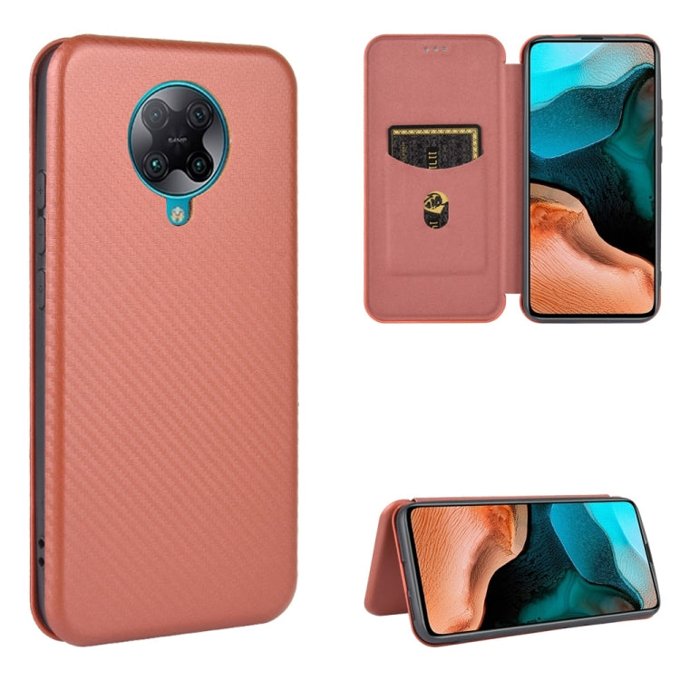For Xiaomi Redmi K30 Pro Carbon Fiber Texture Horizontal Flip TPU + PC + PU Leather Case with Card Slot