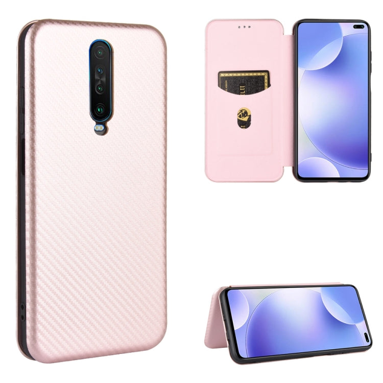 For Xiaomi Redmi K30 Carbon Fiber Texture Horizontal Flip TPU + PC + PU Leather Case with Card Slot