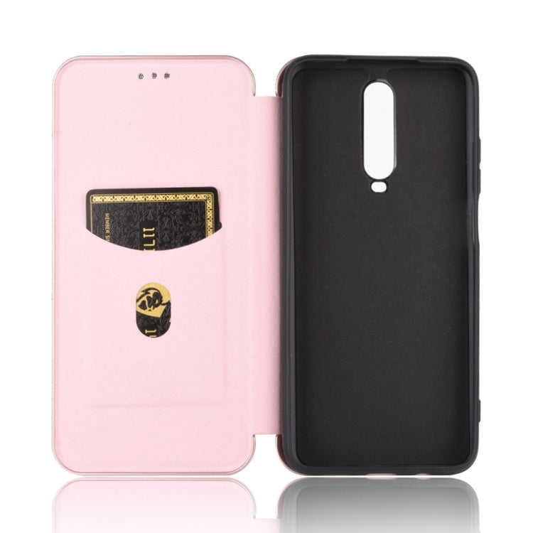 For Xiaomi Redmi K30 Carbon Fiber Texture Horizontal Flip TPU + PC + PU Leather Case with Card Slot