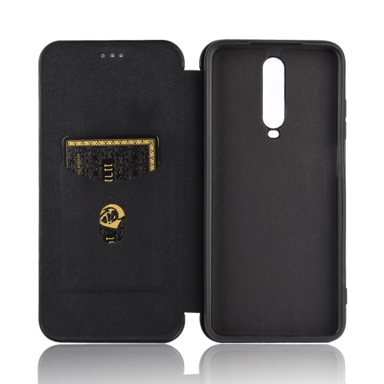 For Xiaomi Redmi K30 Carbon Fiber Texture Horizontal Flip TPU + PC + PU Leather Case with Card Slot