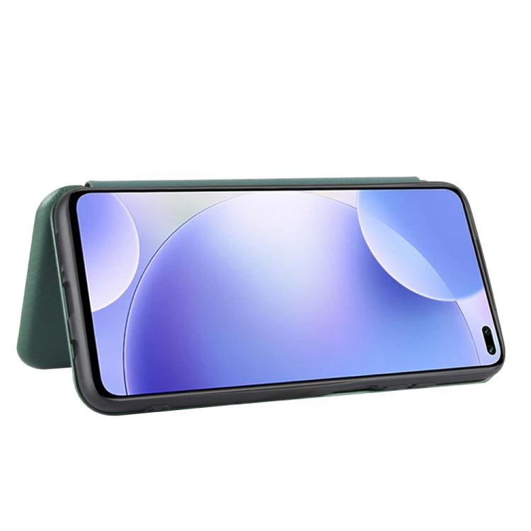 For Xiaomi Redmi K30 Carbon Fiber Texture Horizontal Flip TPU + PC + PU Leather Case with Card Slot