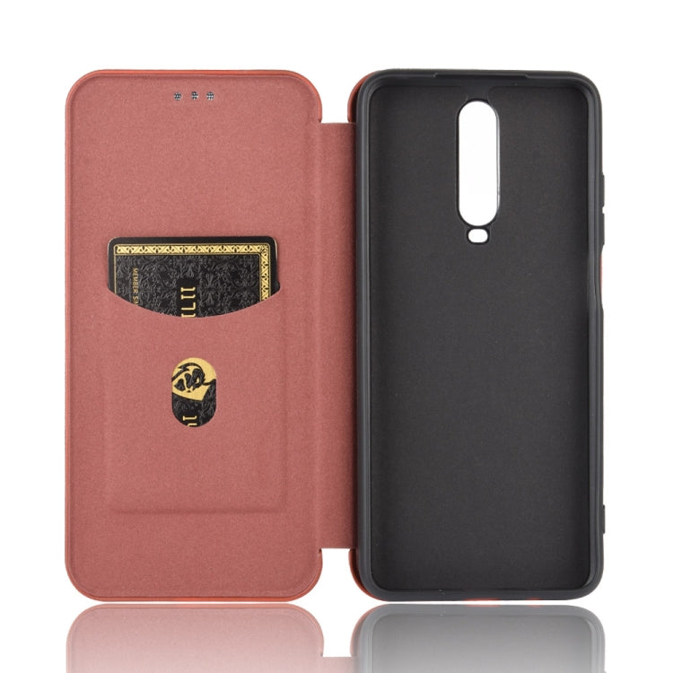 For Xiaomi Redmi K30 Carbon Fiber Texture Horizontal Flip TPU + PC + PU Leather Case with Card Slot