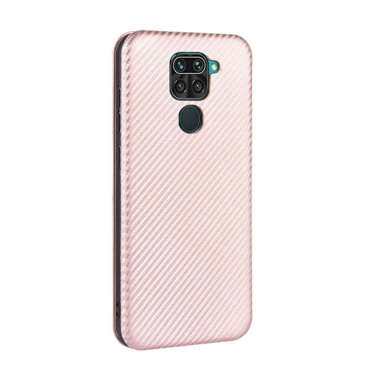 For Xiaomi Redmi Note 9 Carbon Fiber Texture Horizontal Flip TPU + PC + PU Leather Case with Card Slot