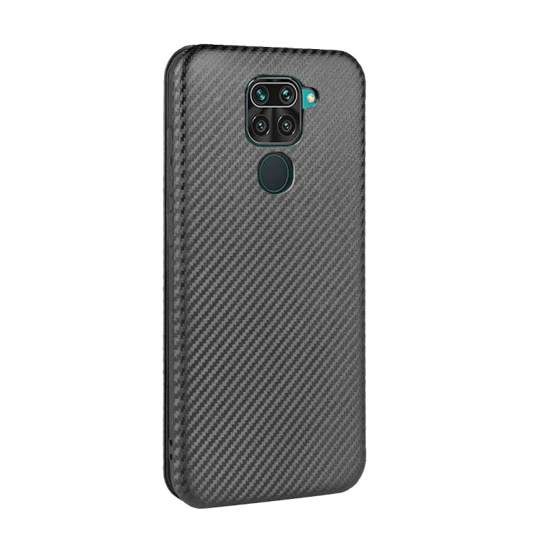 For Xiaomi Redmi Note 9 Carbon Fiber Texture Horizontal Flip TPU + PC + PU Leather Case with Card Slot