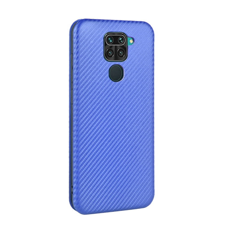 For Xiaomi Redmi Note 9 Carbon Fiber Texture Horizontal Flip TPU + PC + PU Leather Case with Card Slot