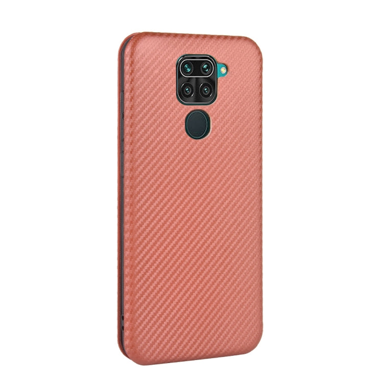 For Xiaomi Redmi Note 9 Carbon Fiber Texture Horizontal Flip TPU + PC + PU Leather Case with Card Slot
