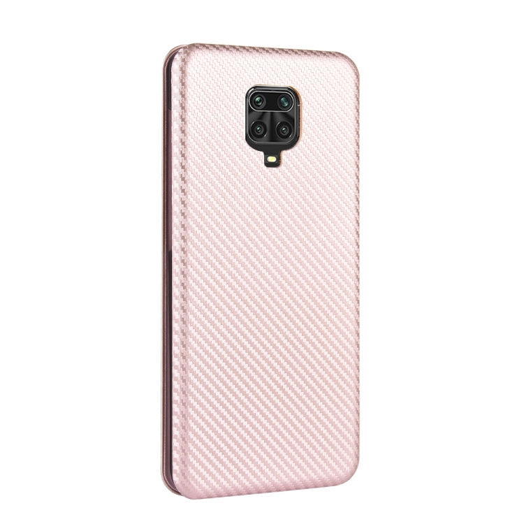 For Xiaomi Redmi Note 9S Carbon Fiber Texture Horizontal Flip TPU + PC + PU Leather Case with Card Slot