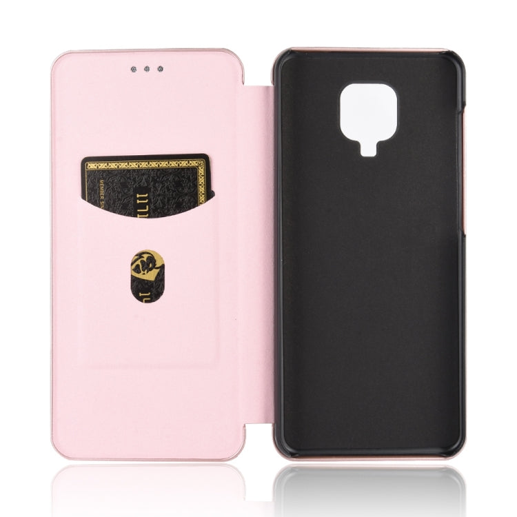 For Xiaomi Redmi Note 9S Carbon Fiber Texture Horizontal Flip TPU + PC + PU Leather Case with Card Slot