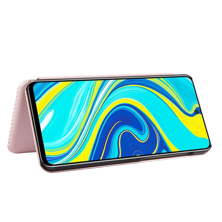 For Xiaomi Redmi Note 9S Carbon Fiber Texture Horizontal Flip TPU + PC + PU Leather Case with Card Slot