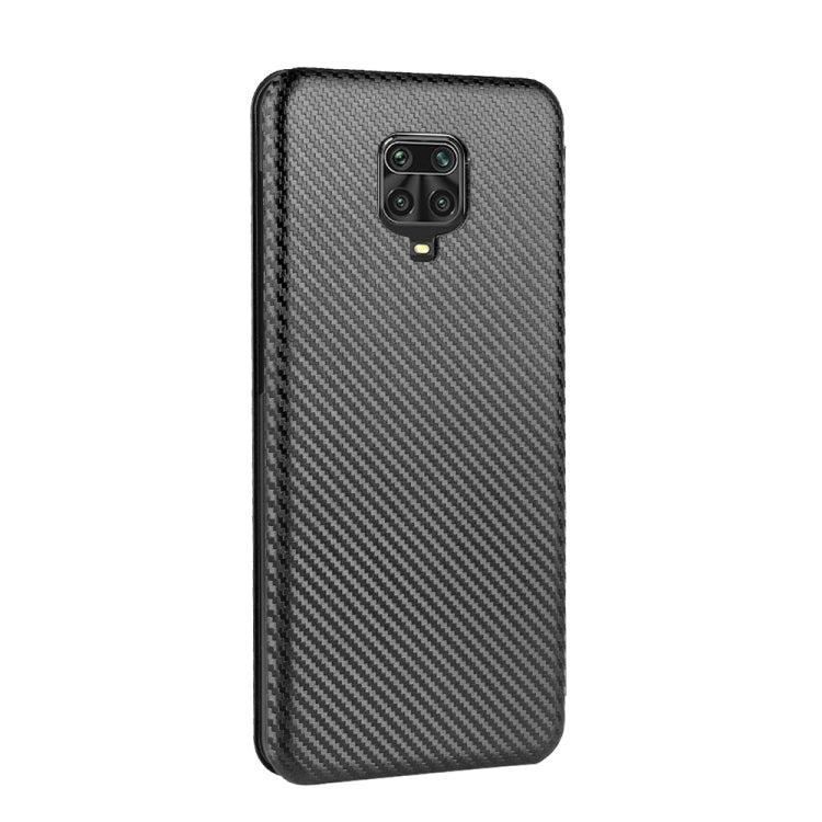 For Xiaomi Redmi Note 9S Carbon Fiber Texture Horizontal Flip TPU + PC + PU Leather Case with Card Slot