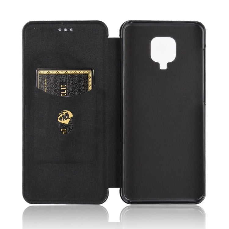 For Xiaomi Redmi Note 9S Carbon Fiber Texture Horizontal Flip TPU + PC + PU Leather Case with Card Slot