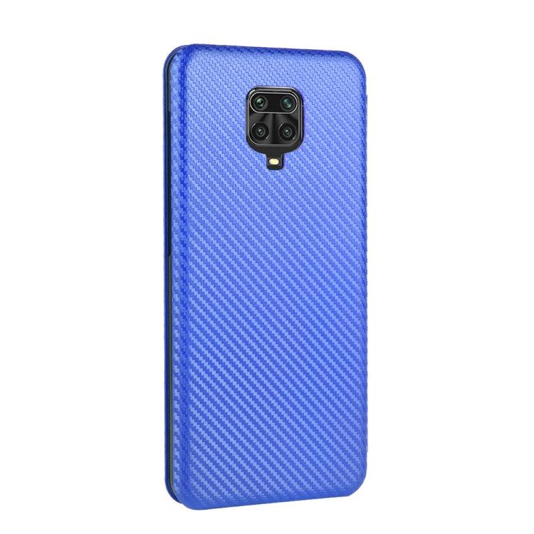 For Xiaomi Redmi Note 9S Carbon Fiber Texture Horizontal Flip TPU + PC + PU Leather Case with Card Slot