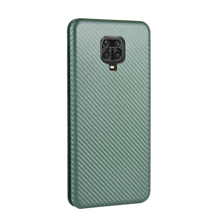 For Xiaomi Redmi Note 9S Carbon Fiber Texture Horizontal Flip TPU + PC + PU Leather Case with Card Slot