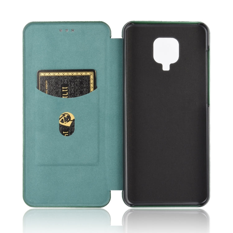 For Xiaomi Redmi Note 9S Carbon Fiber Texture Horizontal Flip TPU + PC + PU Leather Case with Card Slot