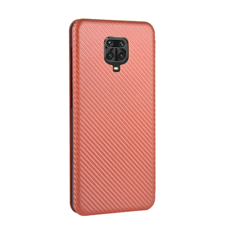 For Xiaomi Redmi Note 9S Carbon Fiber Texture Horizontal Flip TPU + PC + PU Leather Case with Card Slot
