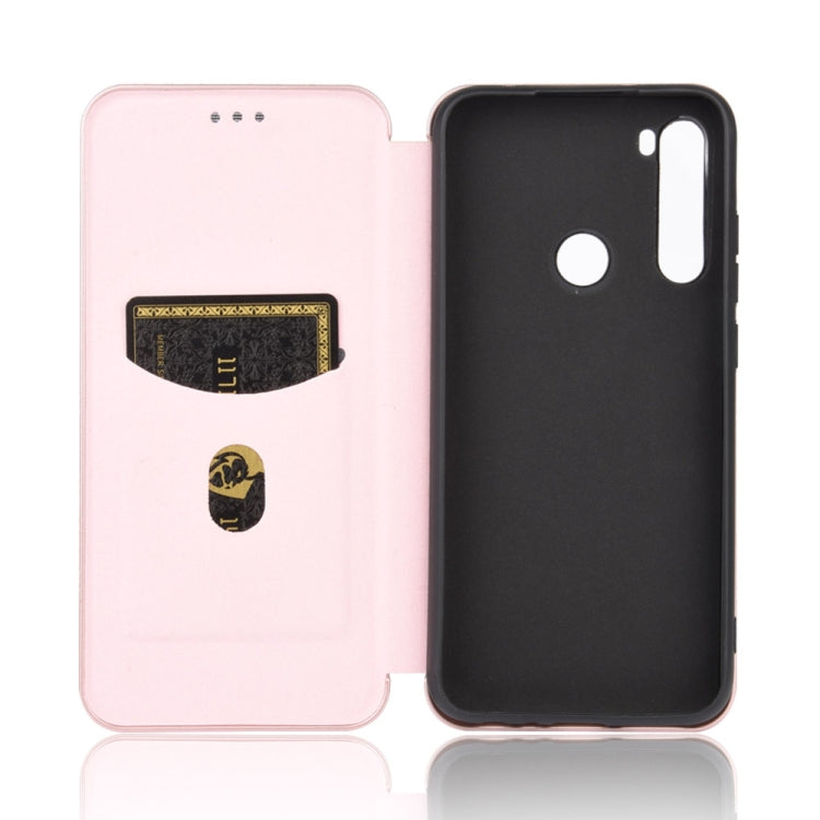 For Xiaomi Redmi Note 8T Carbon Fiber Texture Horizontal Flip TPU + PC + PU Leather Case with Card Slot