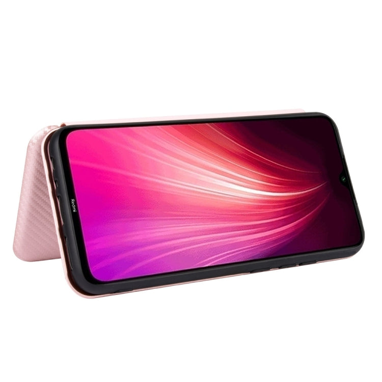 For Xiaomi Redmi Note 8T Carbon Fiber Texture Horizontal Flip TPU + PC + PU Leather Case with Card Slot