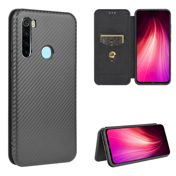 For Xiaomi Redmi Note 8T Carbon Fiber Texture Horizontal Flip TPU + PC + PU Leather Case with Card Slot