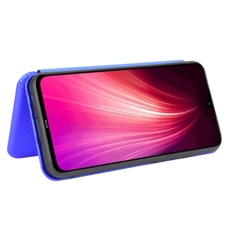 For Xiaomi Redmi Note 8T Carbon Fiber Texture Horizontal Flip TPU + PC + PU Leather Case with Card Slot