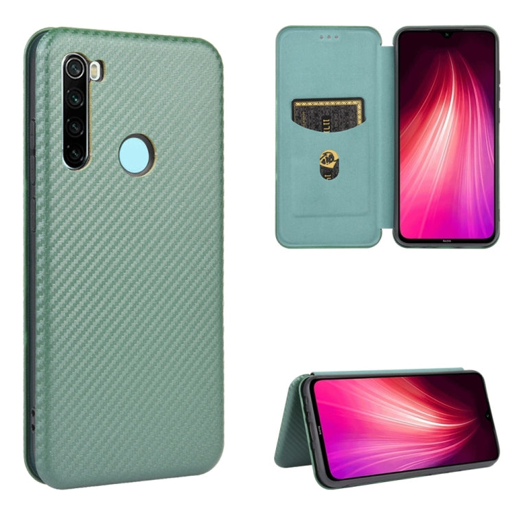 For Xiaomi Redmi Note 8T Carbon Fiber Texture Horizontal Flip TPU + PC + PU Leather Case with Card Slot