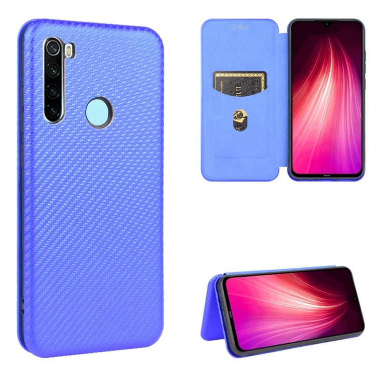 For Xiaomi Redmi Note 8 Carbon Fiber Texture Horizontal Flip TPU + PC + PU Leather Case with Card Slot