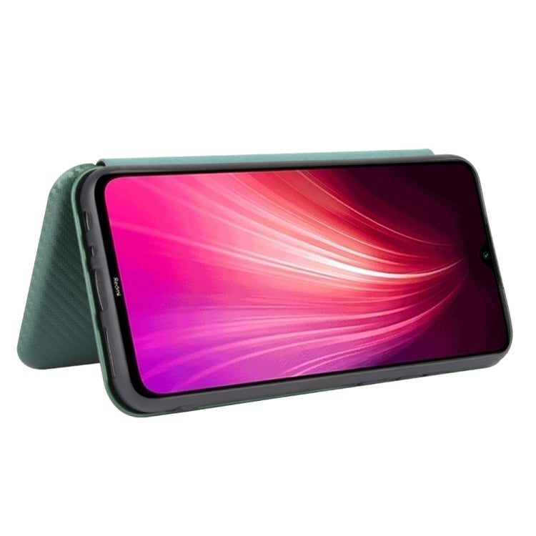 For Xiaomi Redmi Note 8 Carbon Fiber Texture Horizontal Flip TPU + PC + PU Leather Case with Card Slot