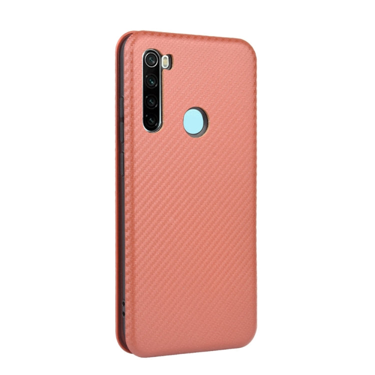 For Xiaomi Redmi Note 8 Carbon Fiber Texture Horizontal Flip TPU + PC + PU Leather Case with Card Slot