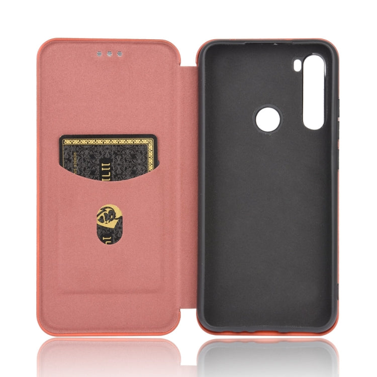 For Xiaomi Redmi Note 8 Carbon Fiber Texture Horizontal Flip TPU + PC + PU Leather Case with Card Slot