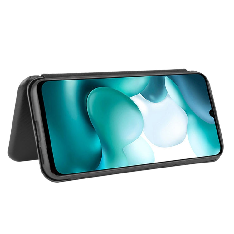 For Xiaomi Mi 10 Lite Carbon Fiber Texture Horizontal Flip TPU + PC + PU Leather Case with Card Slot