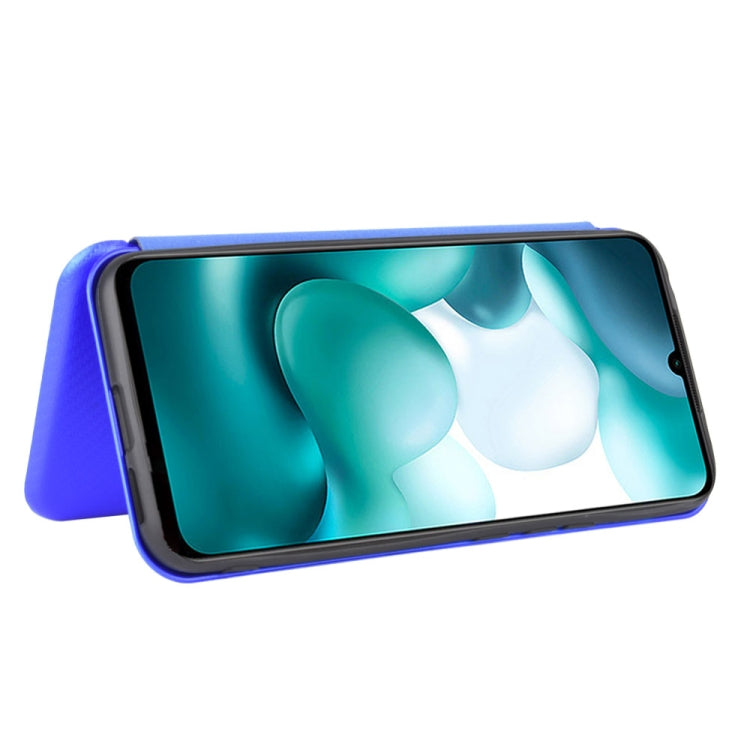 For Xiaomi Mi 10 Lite Carbon Fiber Texture Horizontal Flip TPU + PC + PU Leather Case with Card Slot