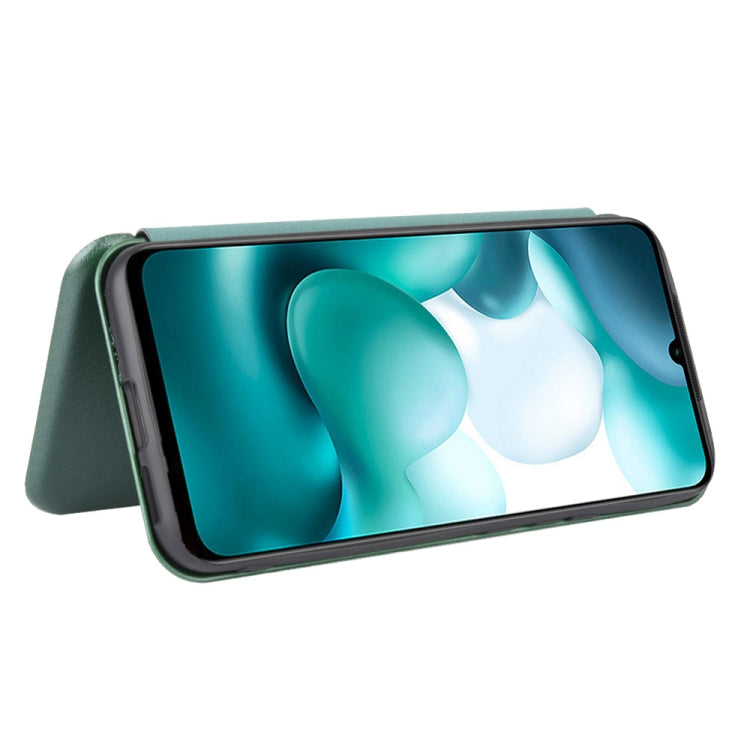 For Xiaomi Mi 10 Lite Carbon Fiber Texture Horizontal Flip TPU + PC + PU Leather Case with Card Slot