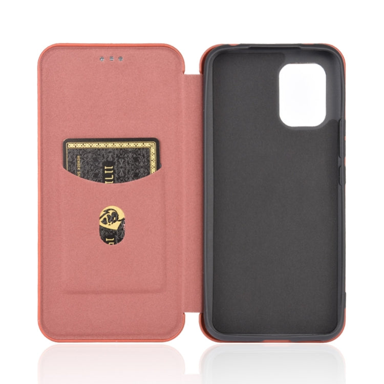 For Xiaomi Mi 10 Lite Carbon Fiber Texture Horizontal Flip TPU + PC + PU Leather Case with Card Slot